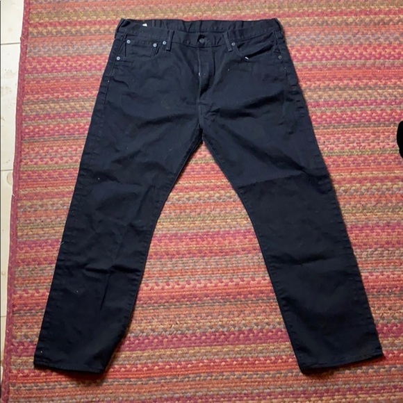BLACK LEVIS 501 BUTTON FLY JEANS CLASSIC DENIM BOYFRIEND - Picture 1 of 5